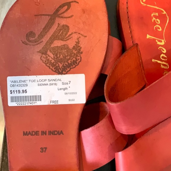 Free People red leather sandals size 7 - Picture 2 of 4